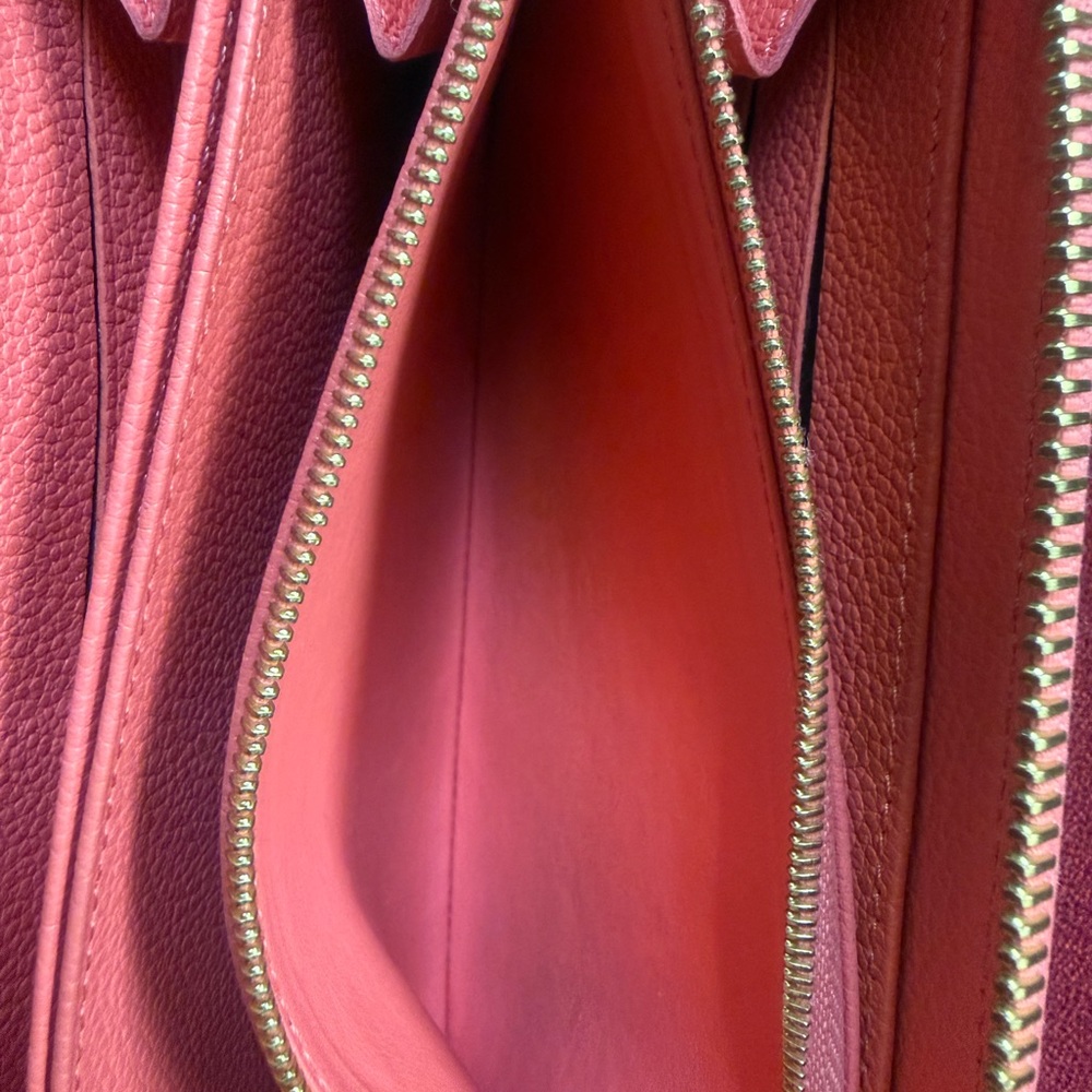 Authenticated Louis Vuitton Pink/Coral Monogram Empreinte Zippy Leather Wallet - Picture 10 of 16